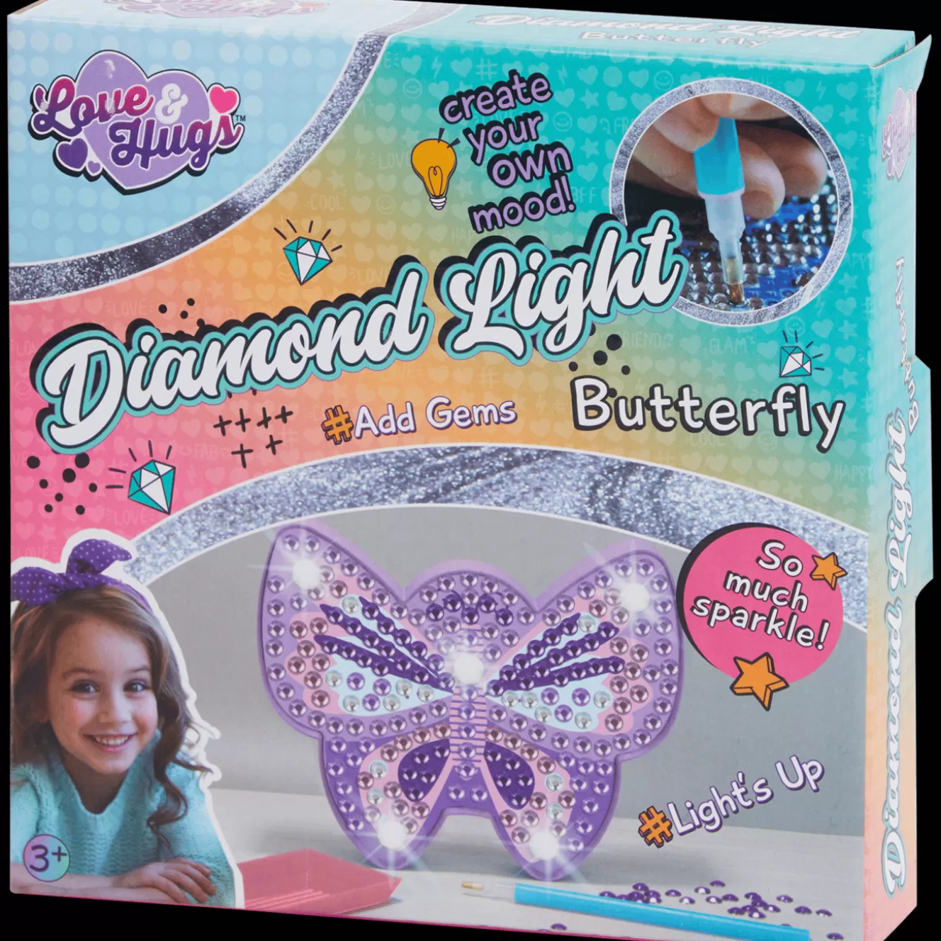 Action Diamond painting met licht